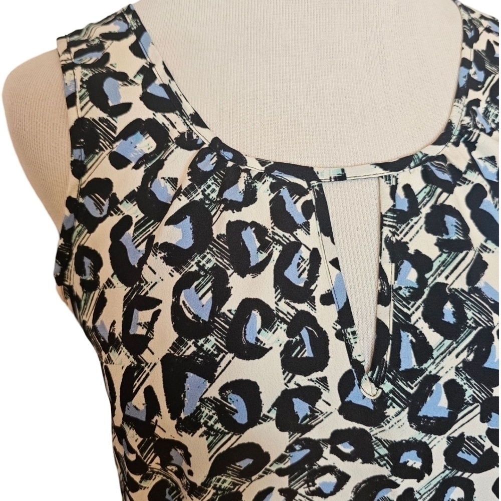 BANANA REPUBLIC Oversized Animal Print Sleeveless Blouse XS *Fits SM